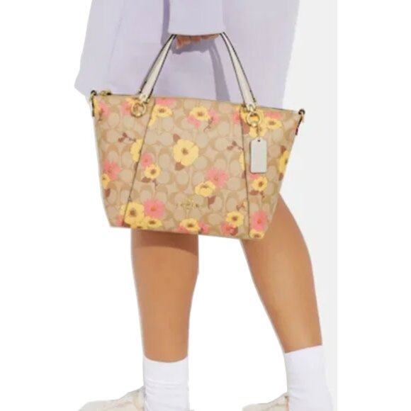Coach Signature Floral Kacey Satchel - Picture 9 of 12